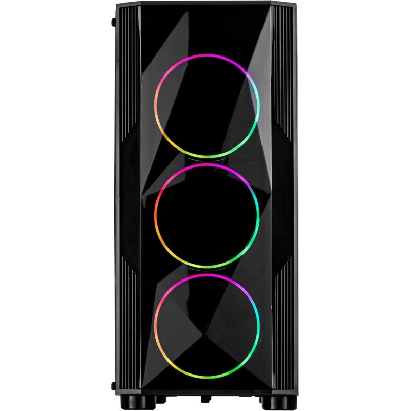 Inter-Tech A-3401 Chevron Midi Tower ATX RGB Gaming Gehäuse mit Seitenfenster